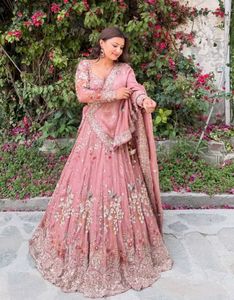 Gold Embroidered Lehenga With Floral &amp; Bird Motif
