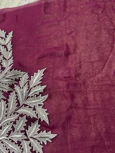 Embroidered blouse peice onion peel colour