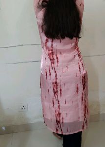 🤌Elegant 🩷Pink Tie-Dye Kurta for Women😚