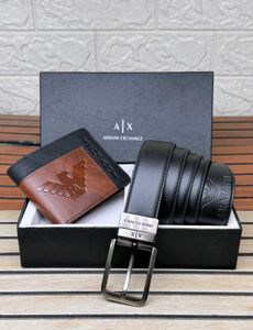 Armani Exchange Belt &amp; Wallet Set