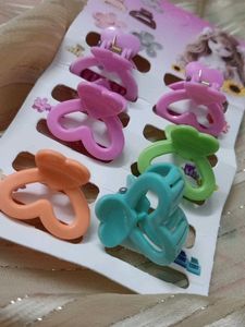 💞🎀Cute Heart Hair Claw Clips Set 6🎀💞