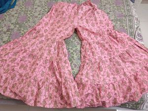 Pink Floral Print Palazzo Pants