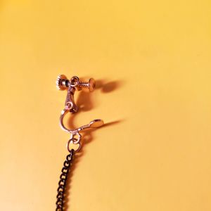 Black Fluffy Pom Dangle Earring