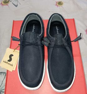 Solethreads men amigo black canvas low top