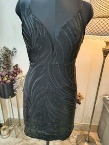 Black Sequin Cocktail Dress