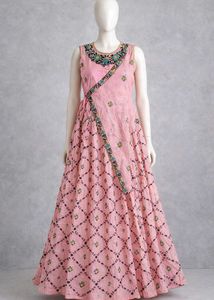 Elegant Pink Ethnic Gown Dress
