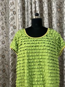 Chic Lime Green Ruffled Top