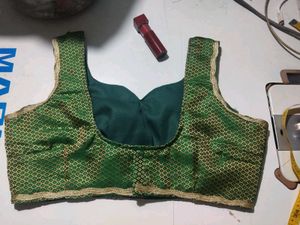Elegant Green Brocade Blouse