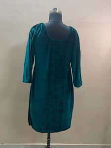 Teal Velvet Kurta