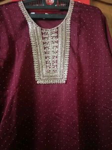 New dress 👗 Elegant Maroon Embroidered Kurta