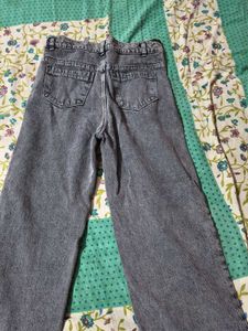 Grey Wash Wide Leg Jeans