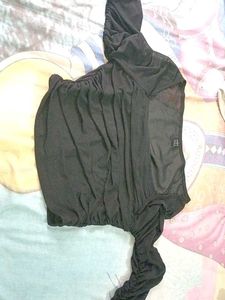 Shein Black Mesh Sleeve Top
