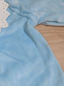 Baby Blue Velvet Romper