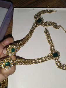 Kundan Hathphool and nose ring