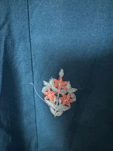 Embroidered Teal Kurta Top