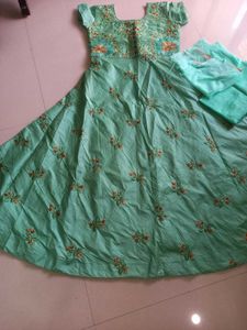 Embroidered Silk anarkali suit