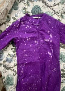 MAX Purple Tie-Dye Cotton Kurti