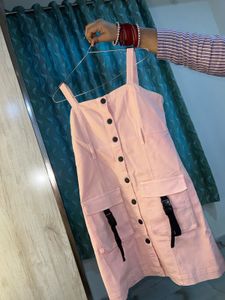 Pink Button Detail Jumpsuit