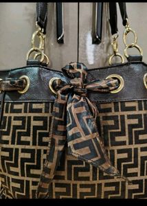 Chic Monogram Print Shoulder Bag