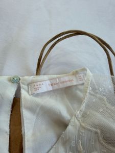 zara  White Embroidered fairy top