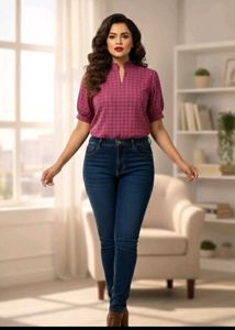 🔥Buy One Get 1 free 🔥Chic Pink Textured Top