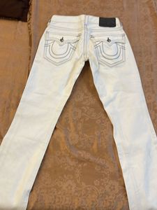 True Religion Jeans - White with Black Stitching