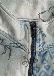 Adidas denim blue &amp; whitetrack jacket