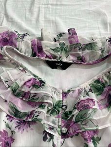 Vintage Floral Ruffle Blouse top🎀🌸