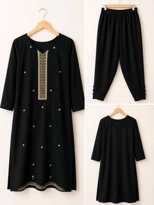 black kurta set