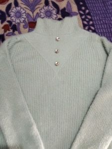 Mint Green Turtleneck Knit Sweater