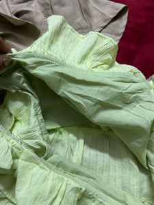 Lime Green Ruffled Crop Top