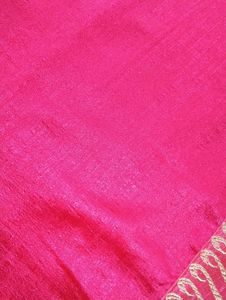 Vibrant Pink Silk Saree with Black Border