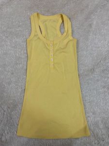 Butter Yellow Henley Tank Top