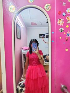 Sparkling Pink Tiered Gown