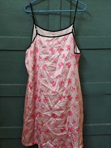 Pink Satin Cami Dress with Bows (Shein)