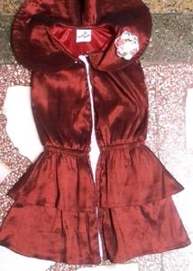 Elegant Brocade Blouse with Ruffled Sleeves