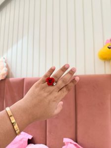 Beautiful Red Flower Ring