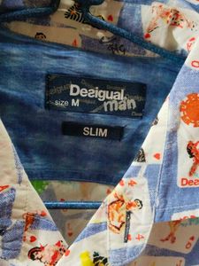 Desigual Men's Card Print Slim Fit Shirt