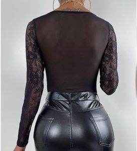 Chic Black Lace Long Sleeve Top
