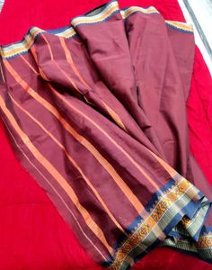 Elegant Maroon Saree With Ethnic Border design ✨✨