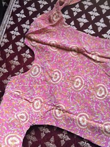 Pink Floral Print Kurta