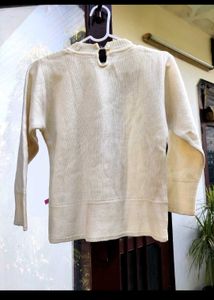Cream Floral Knit Sweater