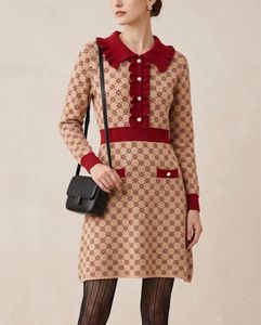 Chic Geometric Print Long Sleeve Dress