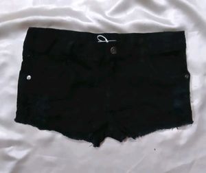 Black Denim Shorts