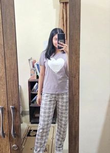 Cute Heart Print Pajama Set