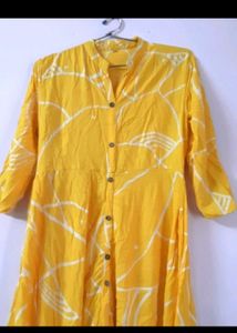 Vibrant Yellow Printed Kurta