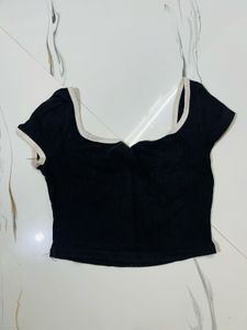 Shein Black "BABE" Cropped Top