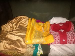 10 Dupattas Kurtis Pants And Fabrics