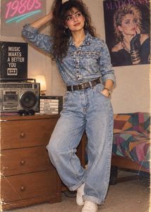 trending 80s denim top
