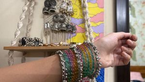 Boho Multicolor Bangles with Silver Charm